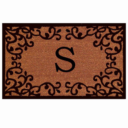Calloway Mills Monogram Door Mat, Natural, Black, 18 in W x 30 in L 180021830S